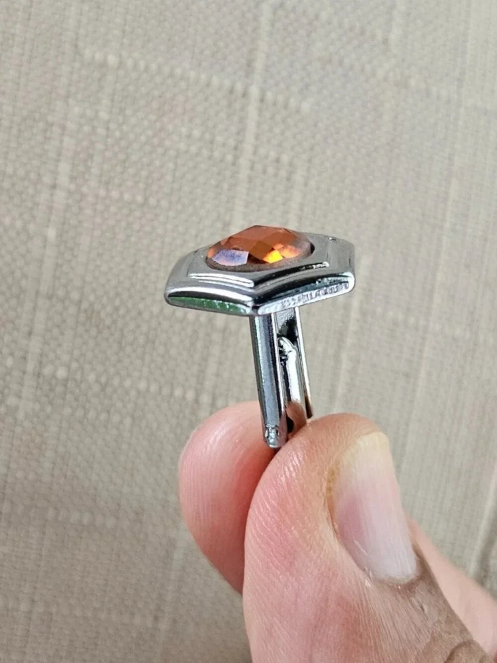 Father Day Gifts Cufflinks Silver Tone Red Crystal Centered Fashion Men Jewelry